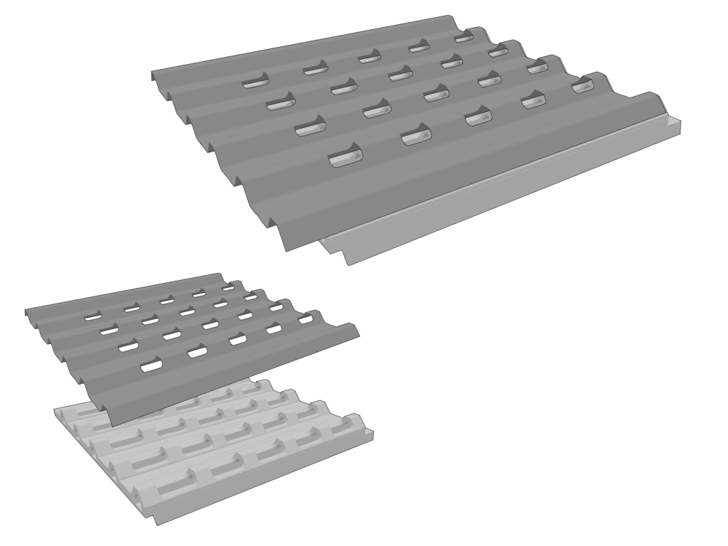 KAATOP RETROFIT 1/2 SANDUÍCHE TRAPEZOIDAL TÉRMICA PLANTÁVEL - NÚCLEO EM EPS 80 MM