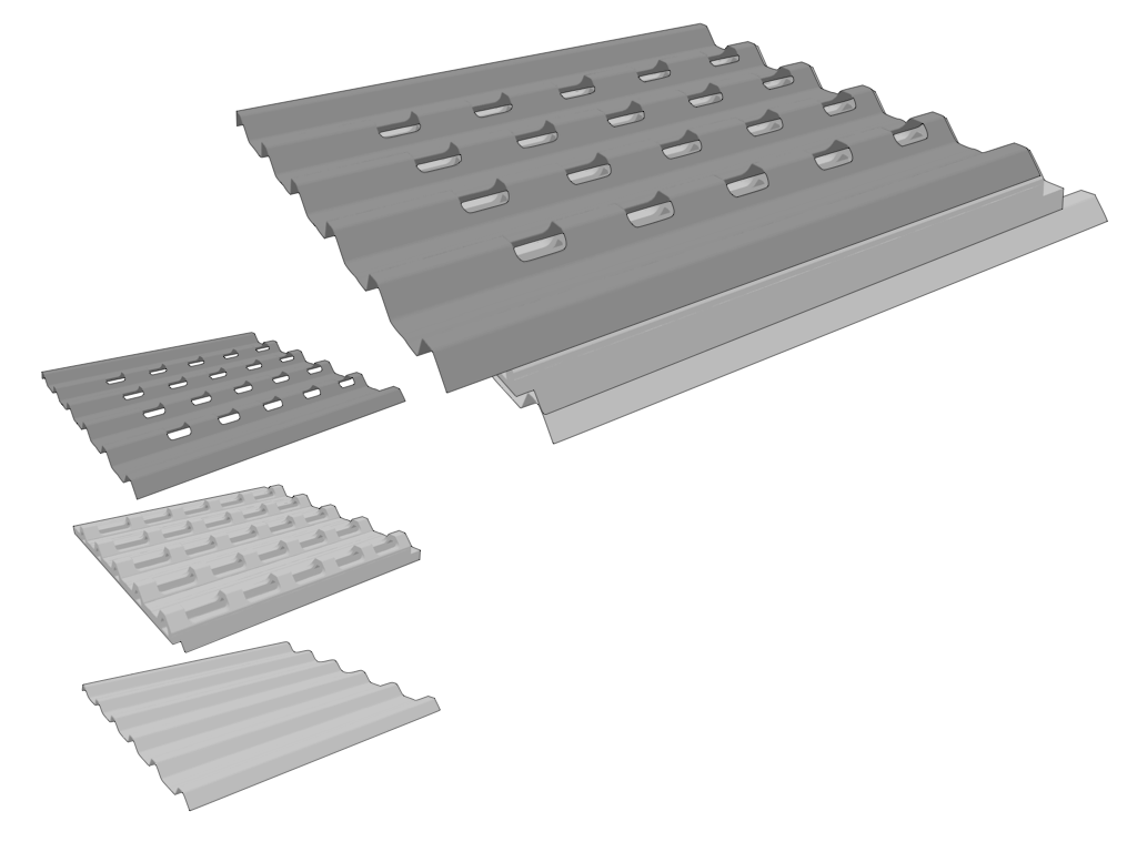KAATOP TELHA SANDUÍCHE TRAPEZOIDAL TÉRMICA PLANTÁVEL - NÚCLEO EM EPS 80 MM