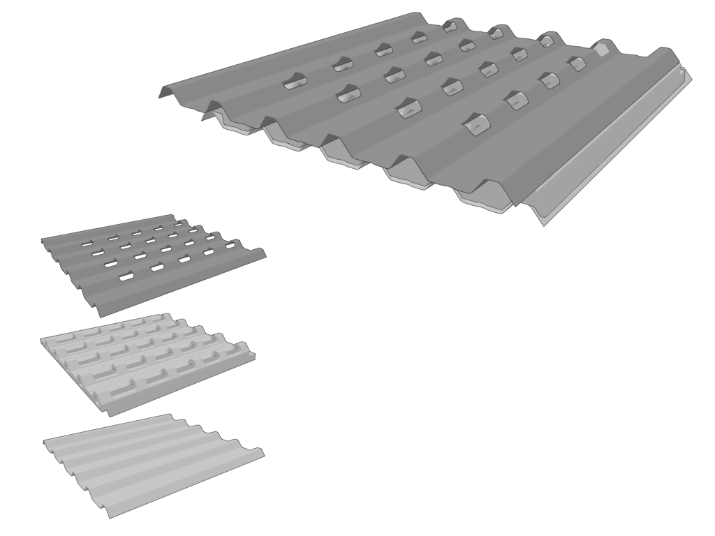 KAATOP TELHA SANDUÍCHE TRAPEZOIDAL TÉRMICA PLANTÁVEL - NÚCLEO EM EPS 80 MM