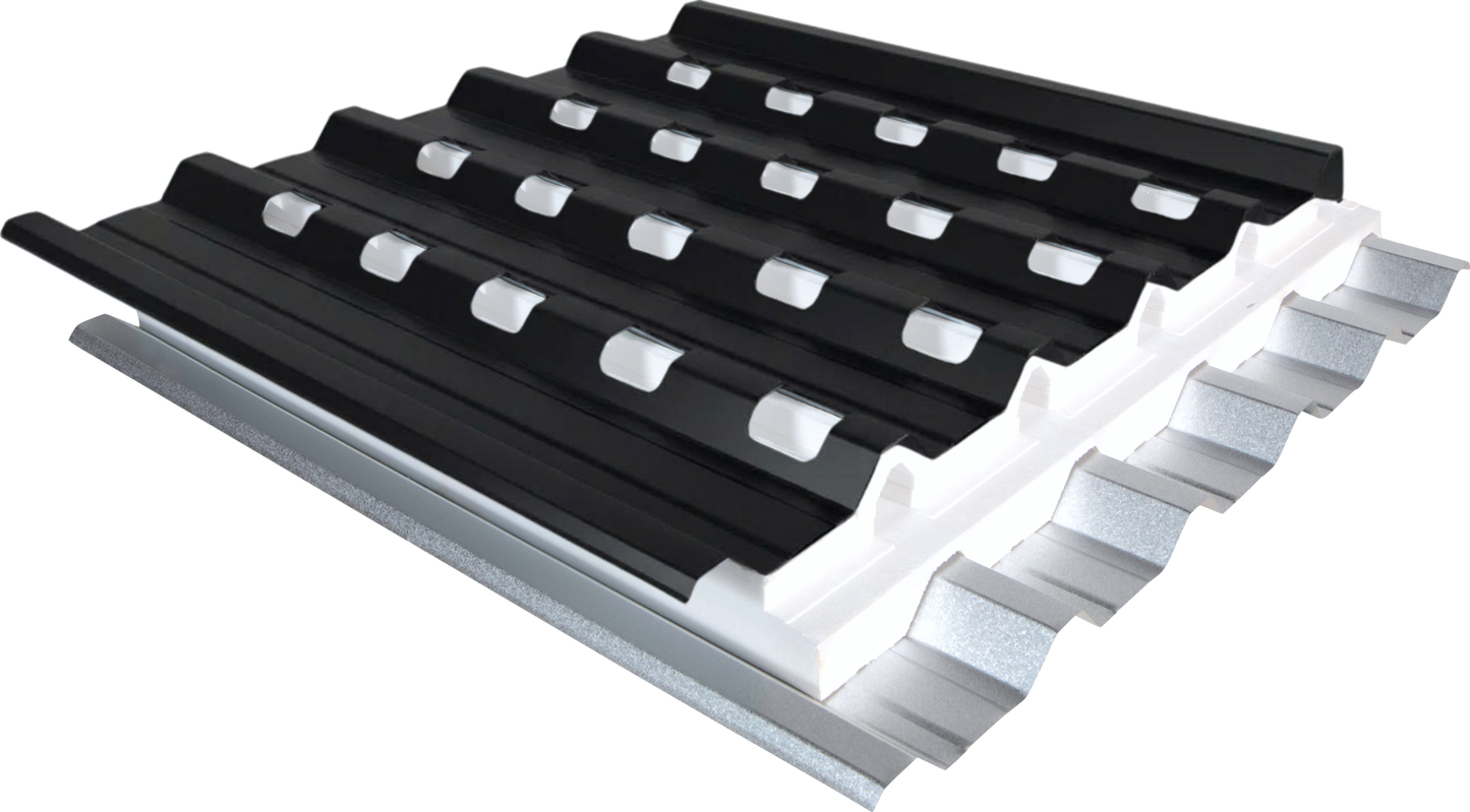 KAATOP TELHA SANDUÍCHE TRAPEZOIDAL TÉRMICA PLANTÁVEL - NÚCLEO EM EPS 80 MM