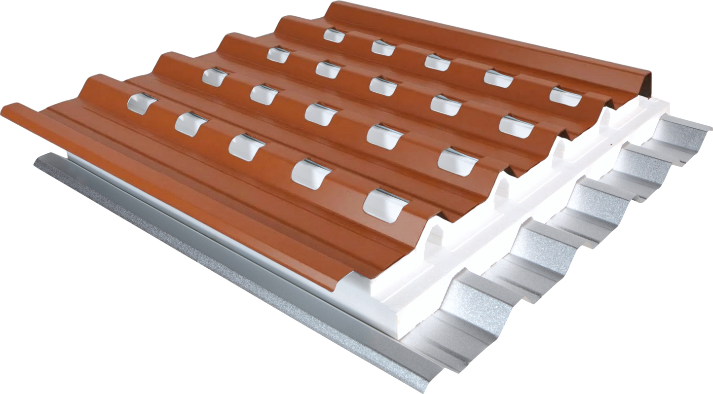 KAATOP TELHA SANDUÍCHE TRAPEZOIDAL TÉRMICA PLANTÁVEL - NÚCLEO EM EPS 80 MM