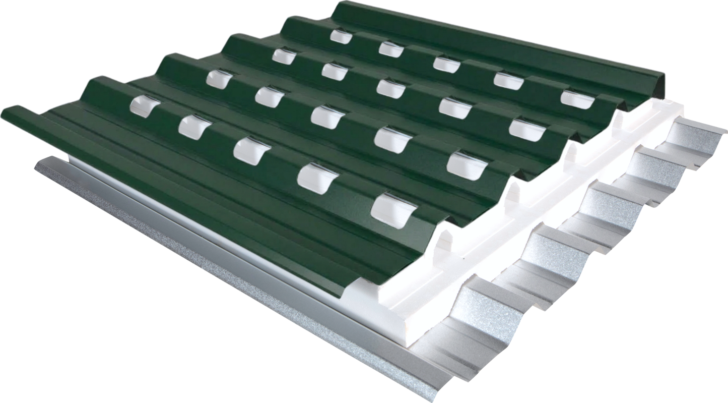 KAATOP TELHA SANDUÍCHE TRAPEZOIDAL TÉRMICA PLANTÁVEL - NÚCLEO EM EPS 80 MM